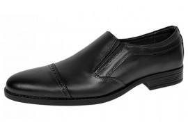 Pantofi barbati negri eleganti din piele naturala fara siret GKR232NB